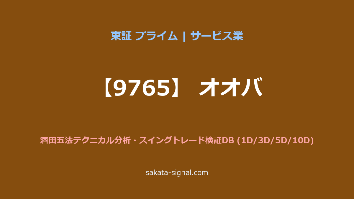 【9765】オオバ 酒田五法