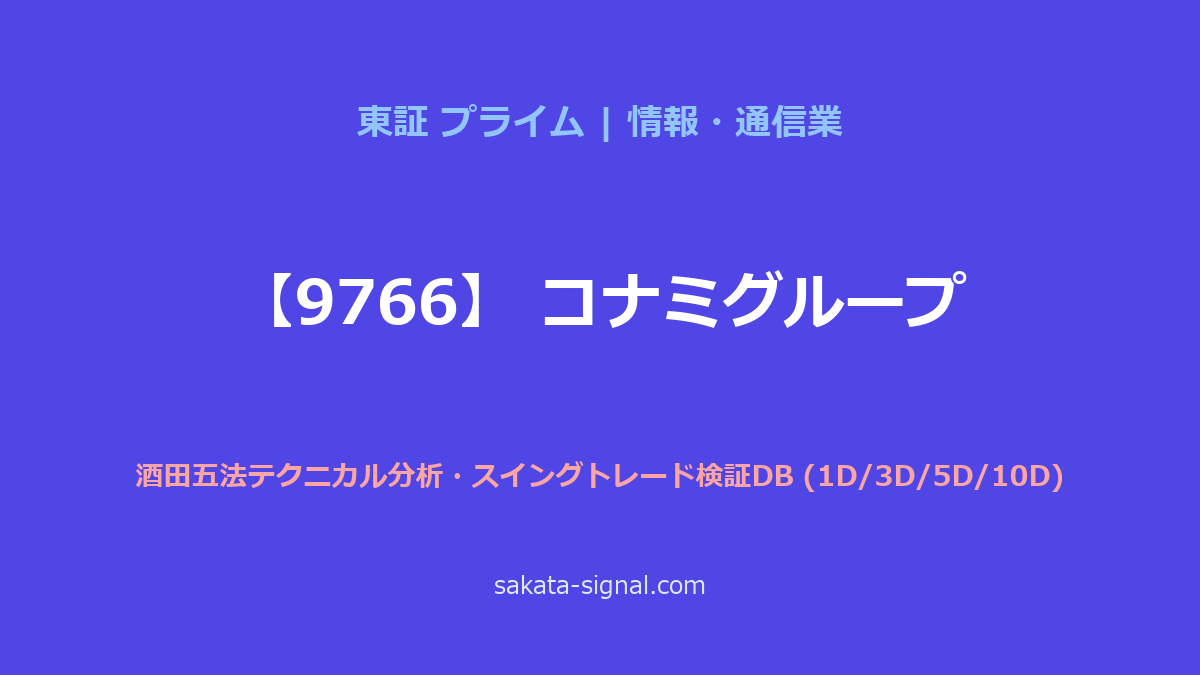 【9766】コナミグループ 酒田五法