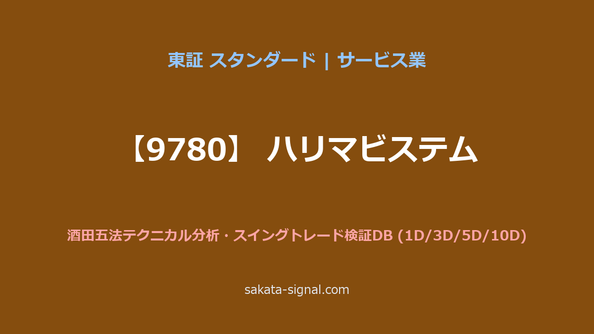 【9780】ハリマビステム 酒田五法