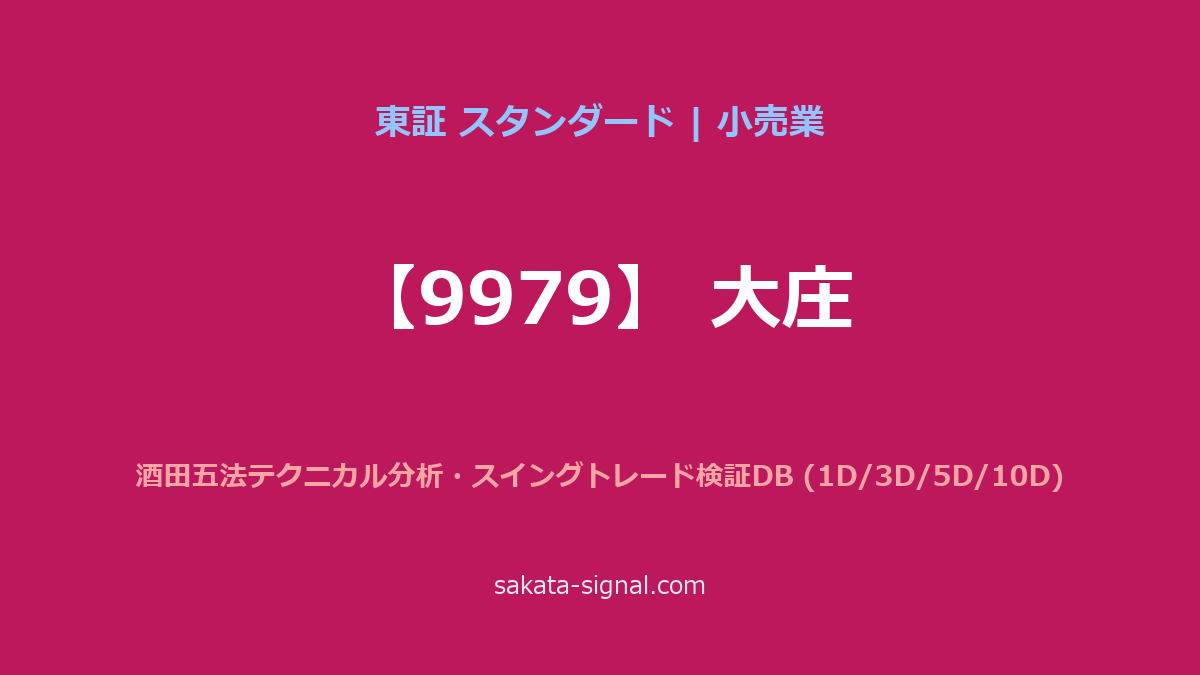 【9979】大庄 酒田五法